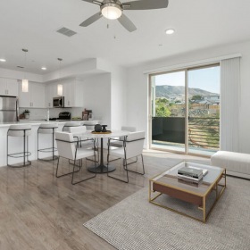 Open space living area with natural lighting
